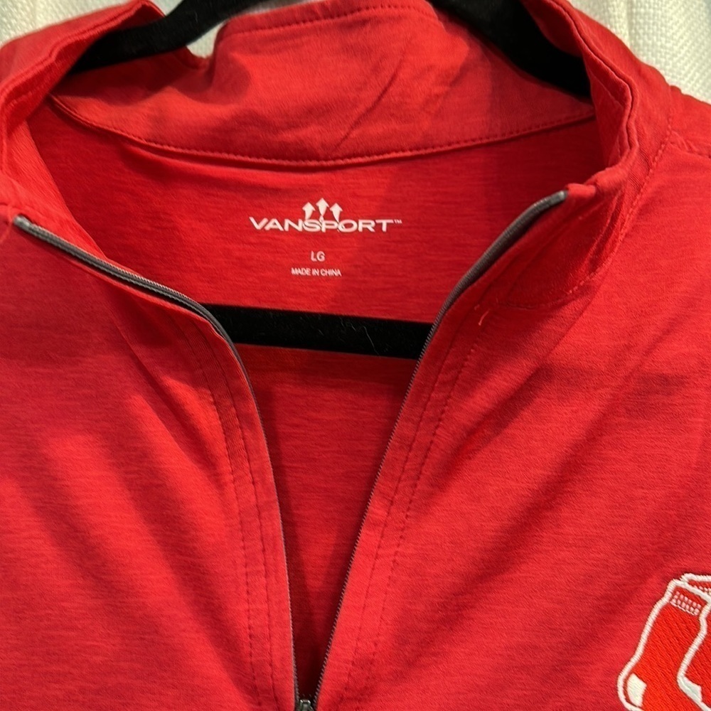 NWT Men’s Vansport Boston Red Sox Antigua Red Tribute Quarter-Zip Pullover Top L - Picture 5 of 7